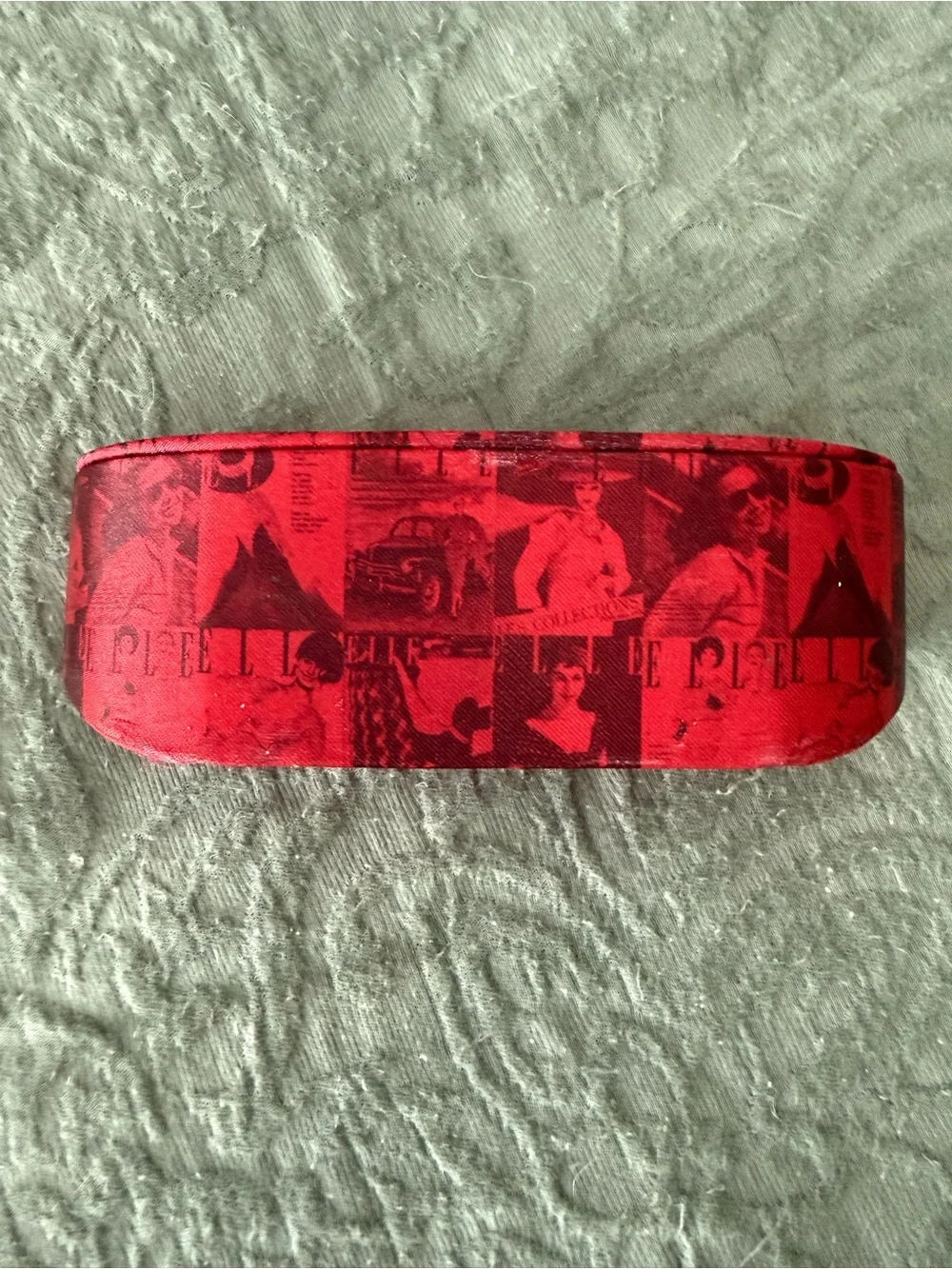 Elle Red Patterned Eyewear Case